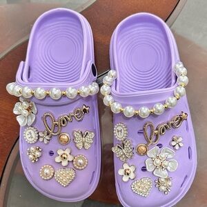 Purple Embellished Women's Sandals